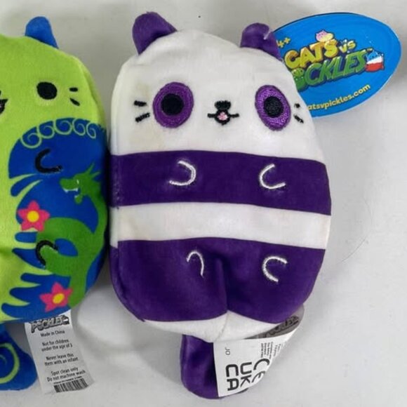 Cats Vs Pickles Set 3 Mini 4” Bean Bag Plush Tamburi Dragon Panda Mint Chippie - Picture 4 of 4